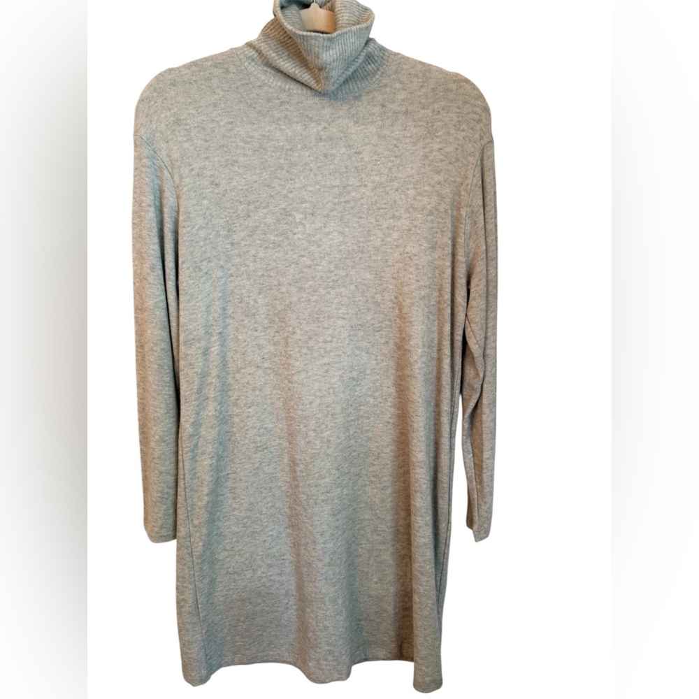 ZARA NWT Gray Knit Turtleneck Sweater Dress Tunic Size S